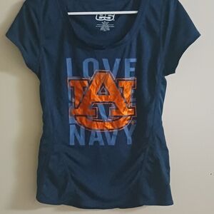 E5 Navy T-Shirt with Blue & Orange Logo Large A-1